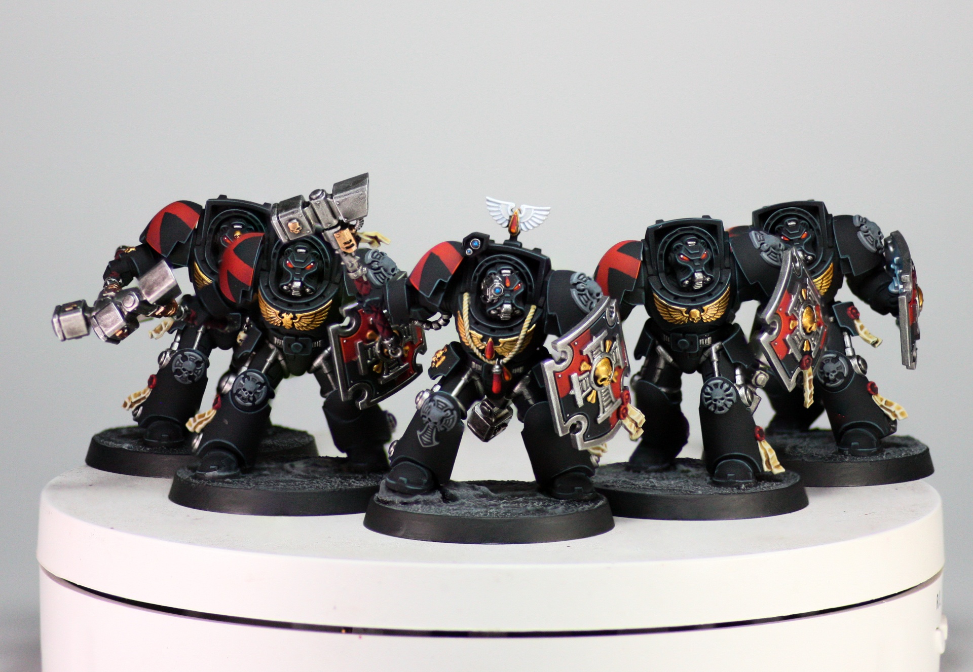 Black Templars Terminators with shields and hammer